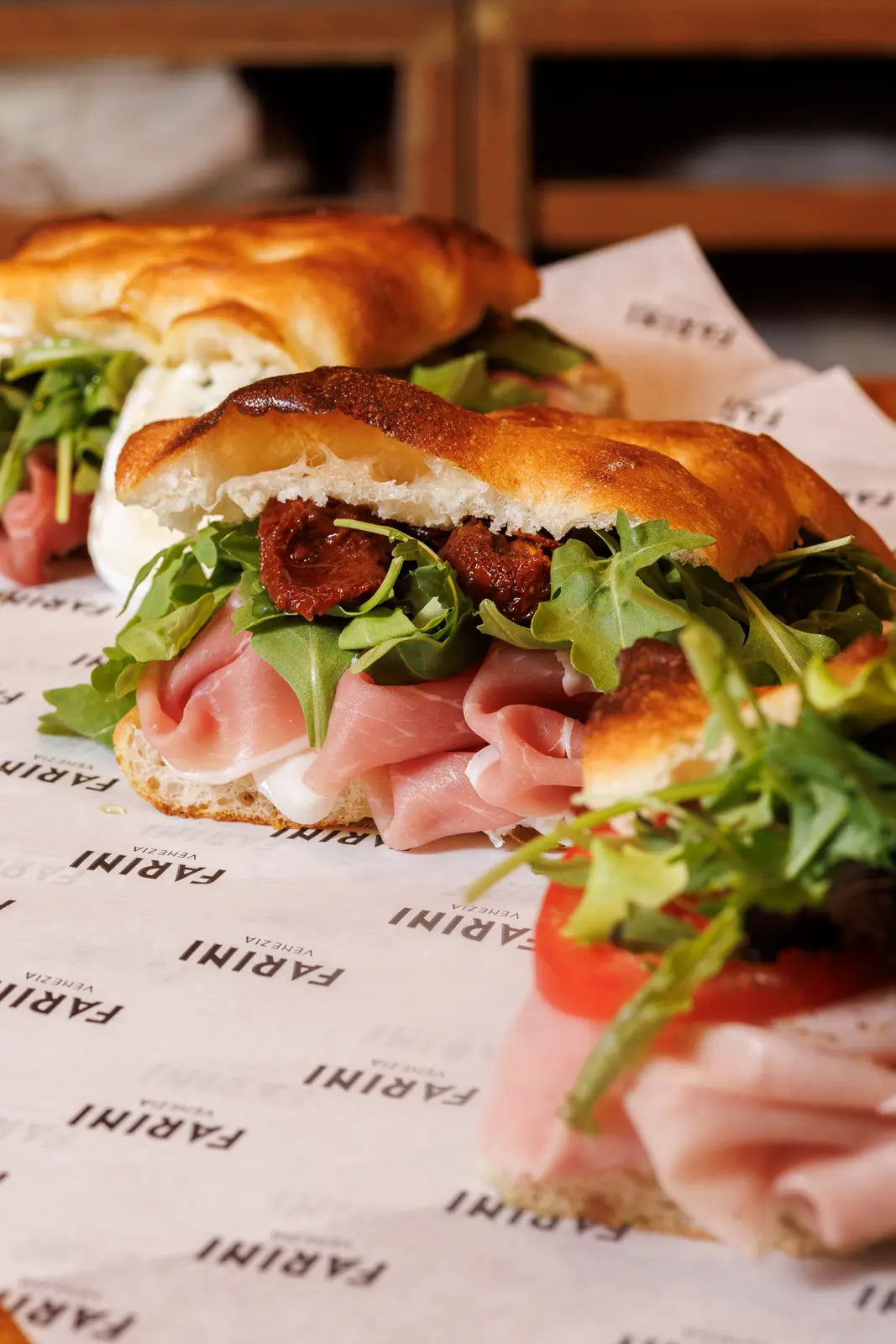 stuffed focaccia for lunch or a snack at Farini Milano and Venice